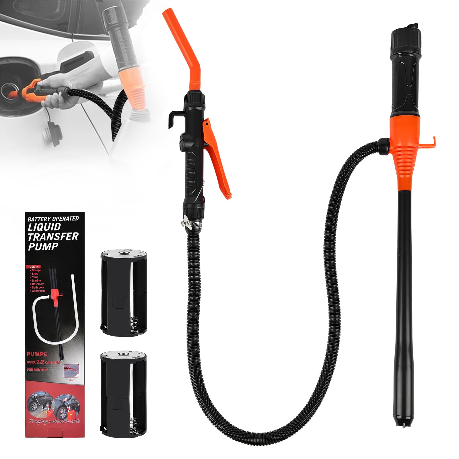 Photo 1 of Portable Power Battery Pump, Battery Operated Electric Siphon Pump Water Transfer Pump, Easy to Use Manual Portable 2.4GPM Pump and on-Spill Design Diesel, Water, Fuel Transfer Pump