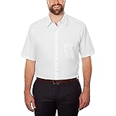 Van Heusen Men's BIG FIT Short Sleeve Dress Shirts Poplin Solid (Big and Tall)