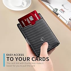 RUNBOX Mens Slim Wallet with Money Clip RFID