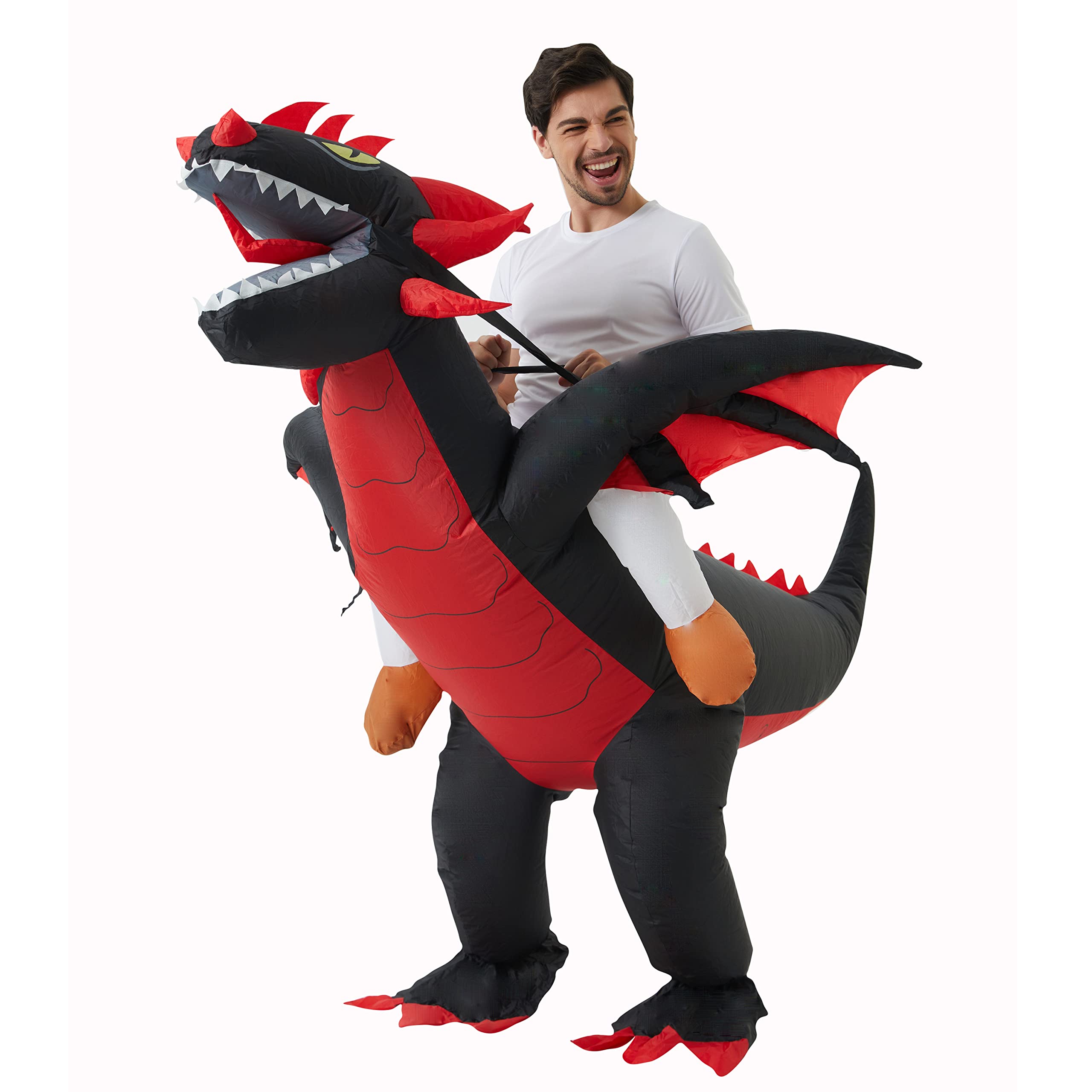 AkieBy Funny Halloween Inflatable Dragon Costume Cosplay Blow up Suit for Adult/Halloween/Christmas (Ride-on Dragon)