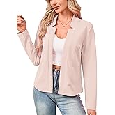 Yesfashion Womens Blazers Long Sleeve Open Front Slim-Fit Lightweight Business Casual Suit Jacket