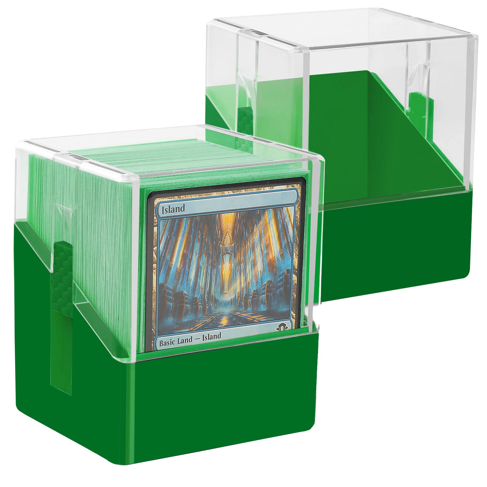 Minahao 2 Pack Card Deck Boxes for 2 sets of MTG Commander Deck Or 400+ PTCG/OCG Sleeveless Cards. - Trading Card Organizer Box Sets for 200+ Single-Sleeved Card.(Dark Green, 2 Pack) โ image 1