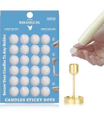 BALEAGCDL Blue Candle Sticky Dots – 24 Soft Wax Adhesive Dots For Securing Candles In Holders, 1/2 Inch Each - View #6