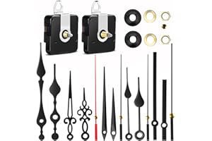 VREAONE 2Pcs Quartz Clock Mechanism Kit, Wall Clock Mechanisms Mattery Powered Replacement, Clock Movement Parts Motor Replacement DIY Repair Parts with 5 Set Hands