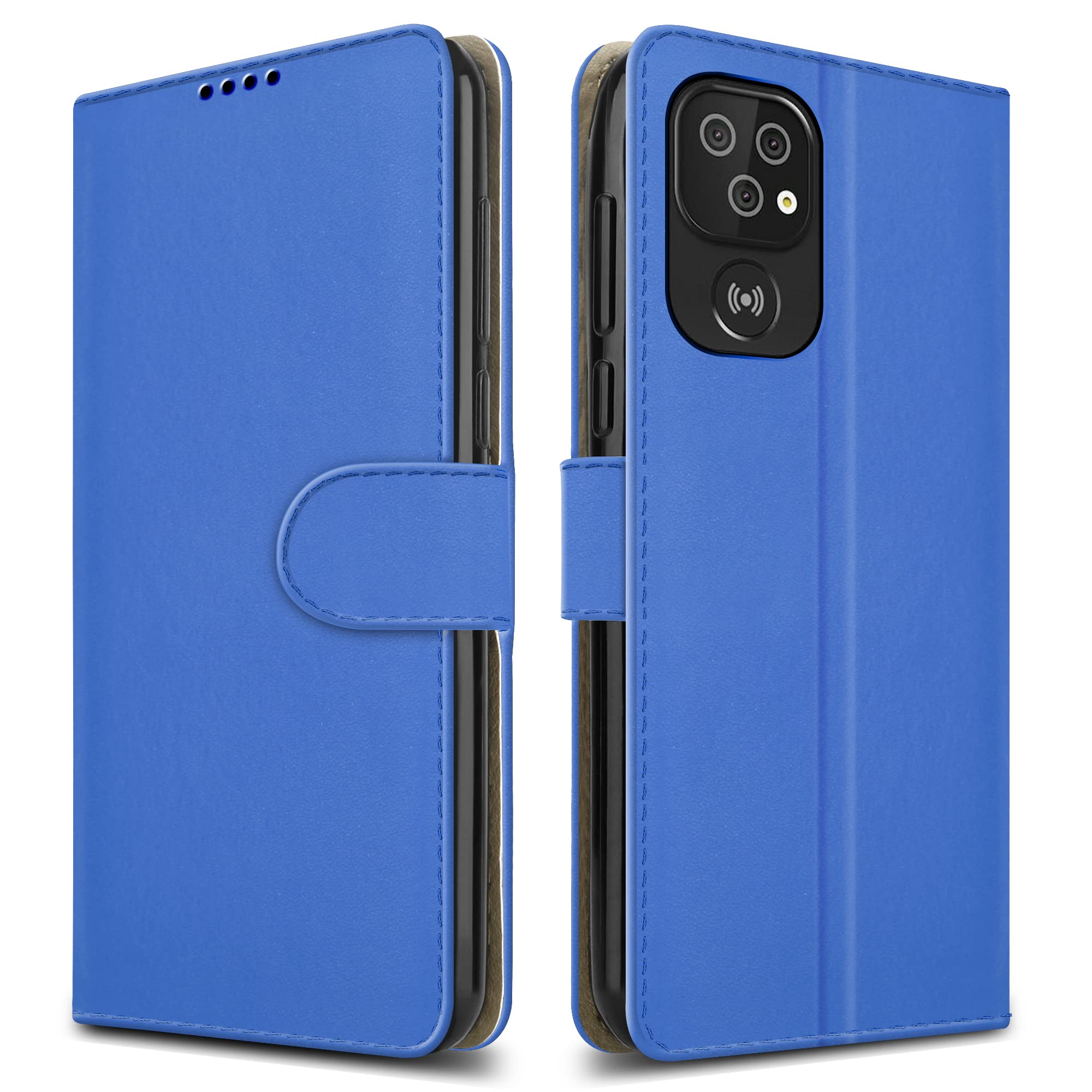 PIXFAB For Doro 8100 Leather Phone Case, Magnetic Closure Full Protection Book Folio Design, Wallet Case Cover [Card Slots] and [Kickstand] For Doro 8100 - Blue