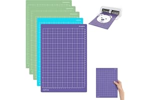 5-Pack Cutting Mat Set for Cricut Joy Xtra – 1 Low Stickiness (Blue), 3 Medium Stickiness (Green), 1 High Stickiness (Purple)