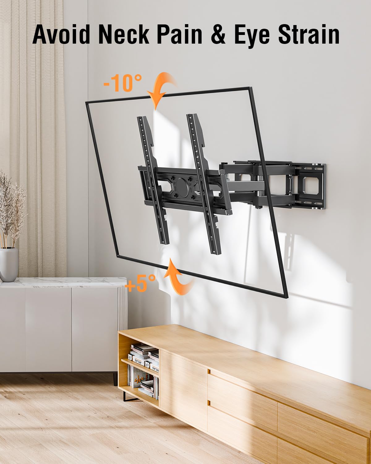 EconoMe TV Wall Mount for Most 26-70 inch tvs, Full Motion TV Mount Swivel and Tilt, Wall Mount Bracket Max VESA 400x400mm, Holds up to 99 lbs, Fits 12” 16