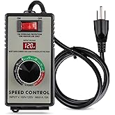 AC Motor Speed Controller, 120V 15A Speed Regulator for Brushed Motors | Resettable Overload Protection, LED Display, Adjustable Speed Control, Fits Routers, Drills, Fans, Polishers And Woodworking