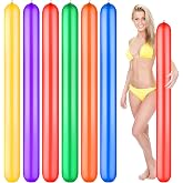Junkin 6 Pcs Inflatable Pool Noodles, 59 Inch Large Pool Floats Noodles | Large Pool Floats Noodles for Adults Swimming, Pool Party Toy, Float Colorful PVC Sticks, Portable Lightweight Reusable
