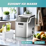EUHOMY Ice Cube Maker Countertop 44lbs/Day Dual Water Supply 24pcs/cycle view 5