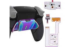 eXtremeRate Real Metal Buttons RMB RISE4 V3 Remap Kit for PS5 Controller BDM-030 040 050, Redesigned Black Rubberized Grip Bo