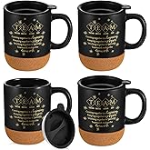 Didaey Valentines Team Gift for Employee Appreciation Thank You Cheer Cup Bulk Motivational Coffee Mugs with Cork Bottom for Coworker Nurse Volunteer Thank You Gift(Black,4 Pcs)