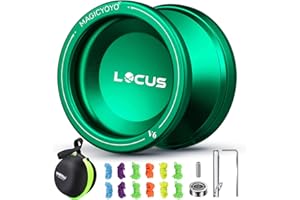 MAGICYOYO V6 Responsive Yoyo for Kids Beginner- Dual Purpose Alloy Yoyo, Durable Basic Trick Yoyo, Extra Unresponsive Bearing Kit for Adults Advanced Pro Yoyo Players + Yoyo Case+12 Yoyo Strings-Green