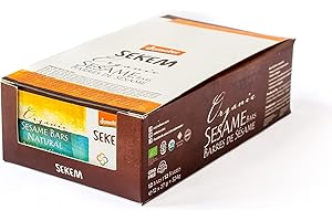 Sekem Natural Organic Sesame Bars- Sesame Seed Snacks- Sesame Seeds crackers- Sesame seeds thins - Pack of 12 sesame seed cra