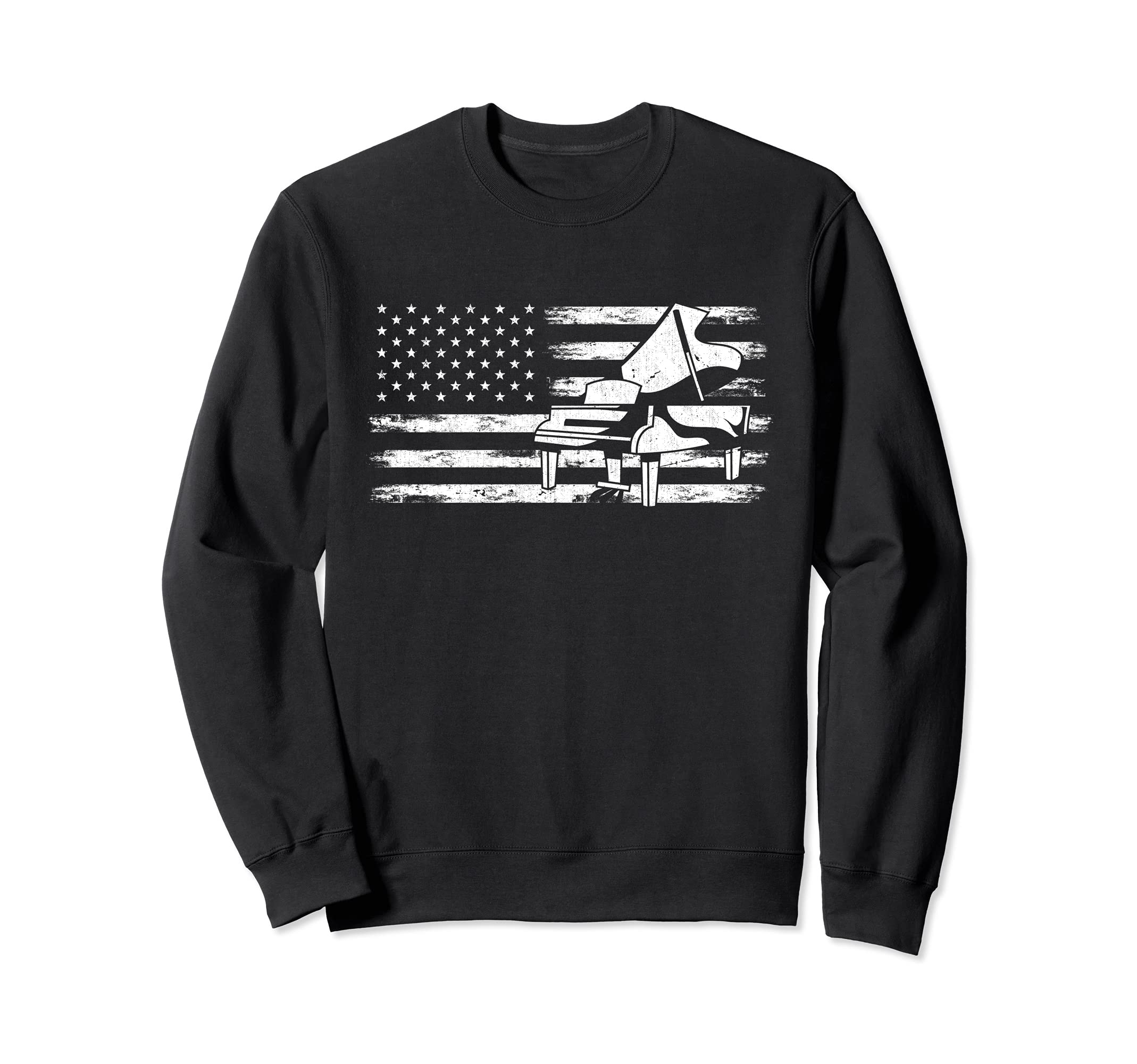 US Flag Piano Keyboard Classical Musician Pianist Piano Sweatshirt