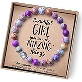 THEMEROL Valentines Day Gifts for Kids/Teen Girls/Adults-Love/Encouragement-Natural Crystal Bracelets-Handmade Cute Gifts