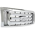 HECASA Front Bumper Grill Compatible with 2009-2012 Ford F150 9L3Z8200D FO1200511 Bumper Guard Cover Hood Grille Shell Chrome Silvery