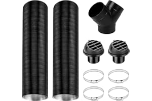 SADIFOKPLY 75mm/3inch Diesel Parking Heater Set, Car Parking Heater Air Vent Extender Accessories, Vent Outlet Y Branch Connector and Hose Clips, for Webasto Eberspacher Propex 2KW 5KW 8KW Heaters