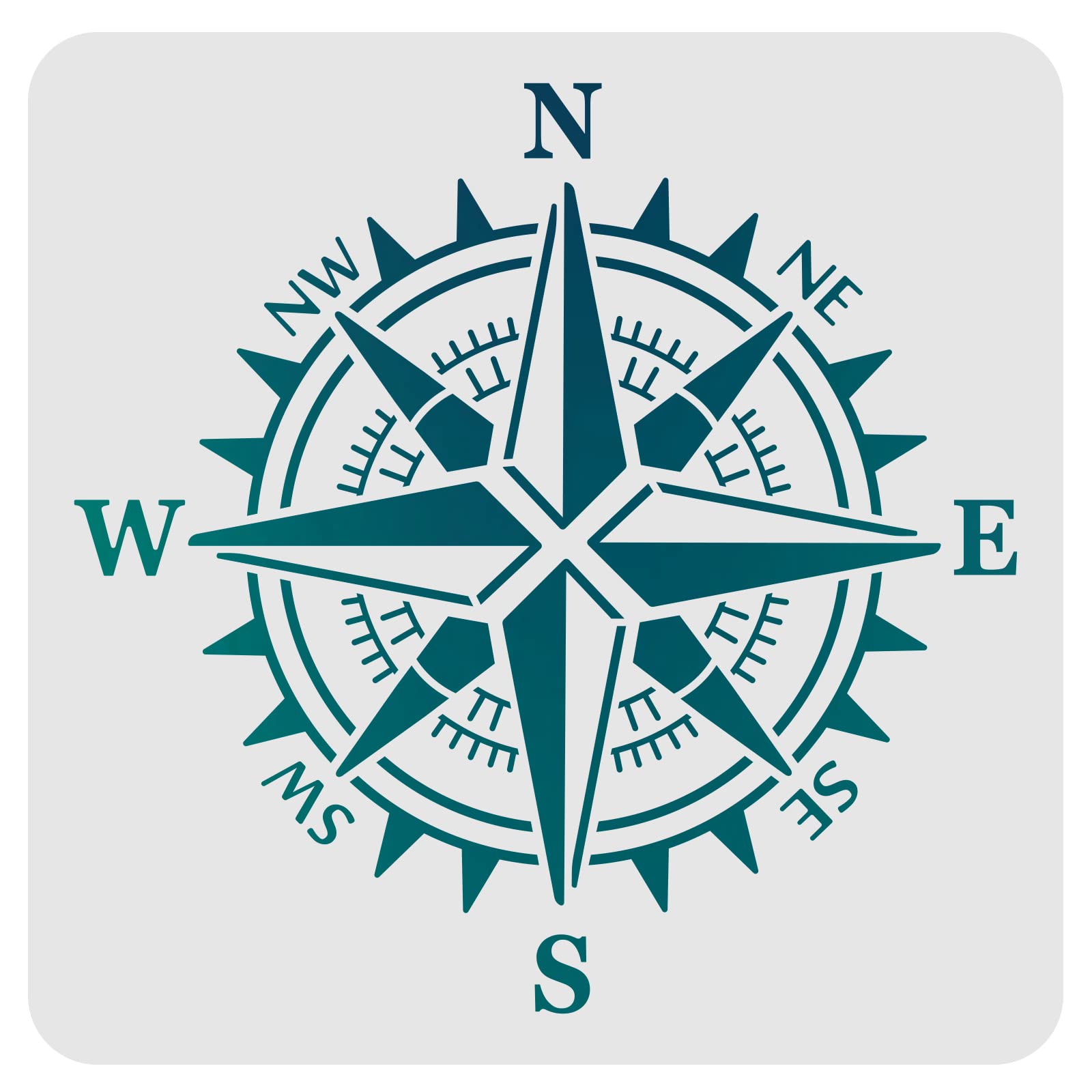 FINGERINSPIRE Compass Stencil 30x30cm Plastic Reusable for Walls, Wood, Canvas — image 1