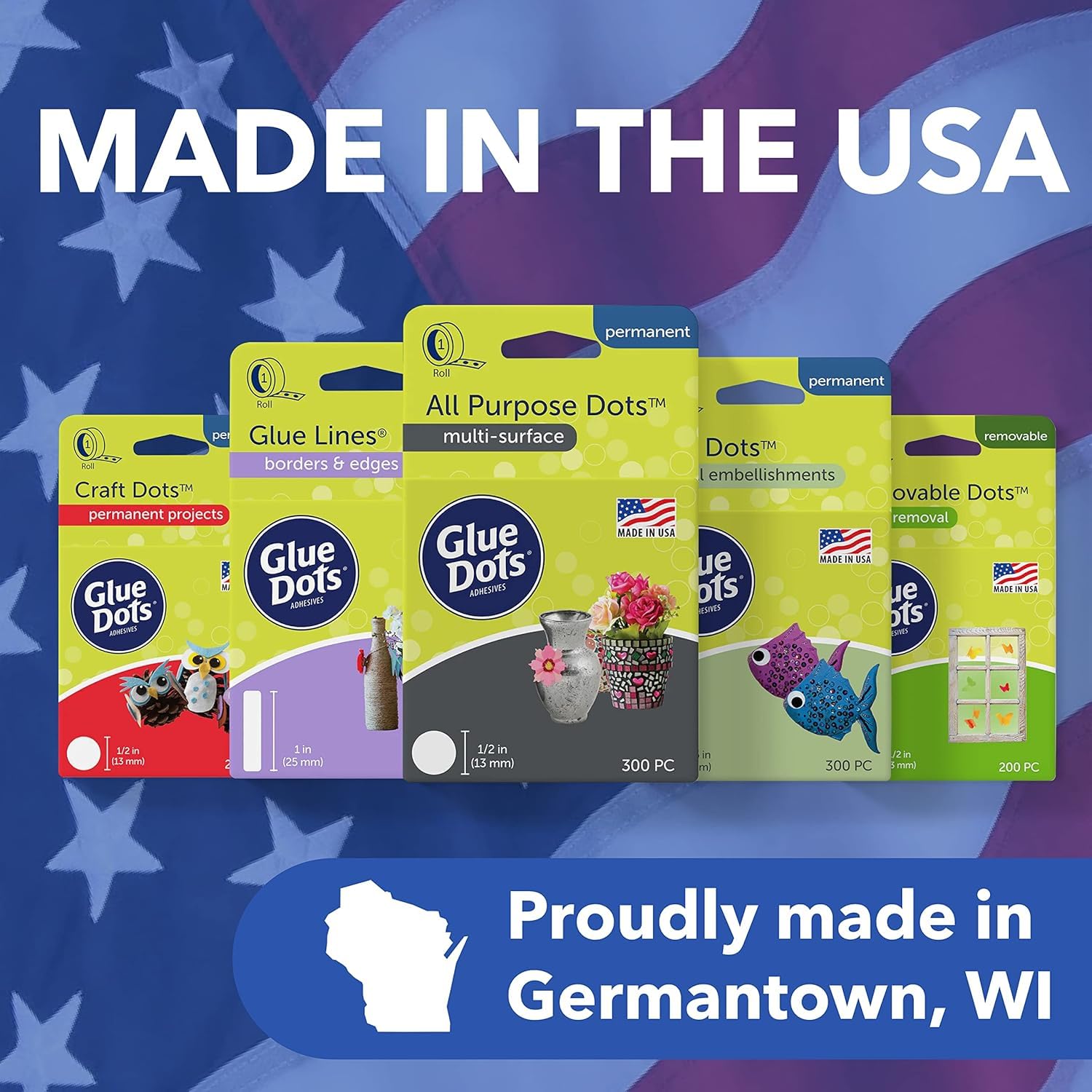 Glue Dots, Removable Dots Value Pack, Double-Sided, 1/2