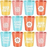 Norme 16 Pcs Groovy Retro Bachelorette Party Decorations Cups 16 oz Reusable Hippie Boho Party Plastic Cup 70s Bridal Shower Bulk Dazed and Engaged Bachelorette Drinking Drinkware Supplies Favor