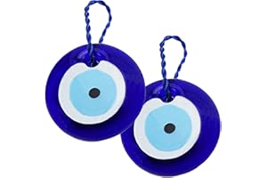 [2 Pack] 3" Large Size Turkish Blue Evil Eye (Nazar) ~ Blue Glass "Evil Eye" Amulet Charm Pendant for Protection (KT00101) ~ We Pay Your Sales Tax