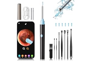 SOULLIFE Ear Wax Removal,Ear Cleaner with Camera,Ear Wax Removal Tool with 1296P HD Camera,Earwax Removal kit with 8 Ear Pick,Ear Otoscope for iPhone,iPad,Android Device