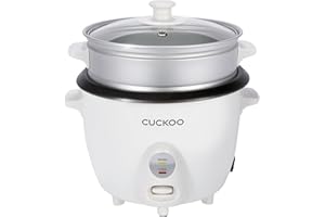 CUCKOO One Touch Rice Cooker 6-Cup (Uncooked) / 12-Cup (Cooked), Small Rice Cooker & Warmer with Steamer Tray, Versatile Grai