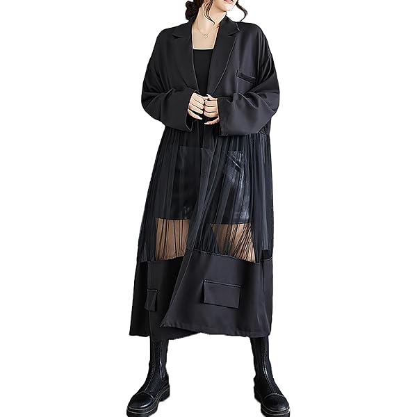 Women's Shirt Dress Lapel Button Down Long Sleeve Black White Irregular  Flowy Hem Loose Oversize GZ274 at Amazon Women's Clothing store
