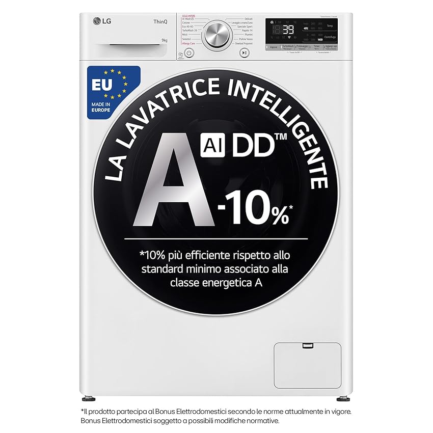 LG AI DD F4R709TAIDD Lavatrice Classe A -10%, Carica Frontale Serie R7
