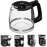 12-Cup Replacement Coffee Carafe Compatible with Hamilton Beach Coffee maker Pot 49902, 49915, 49905C, CM4309, 49317, 49467, 49611, 49904, 49934, 46230, 46290, 46293, 46294, 46299