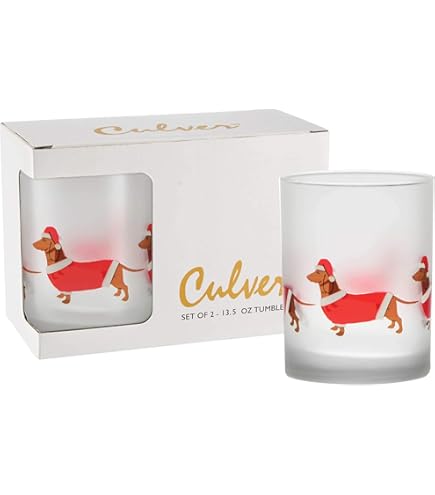 Culver Tropical Decorated Frosted Double Old Fashioned Tumbler Glasses