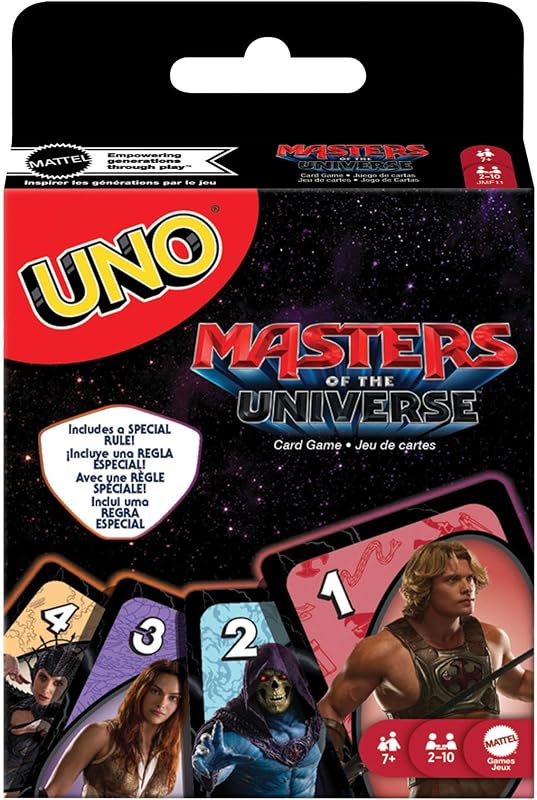 UNO Masters of the Universe Film Kartenspiel mit Motivdeck für Kinder, Spieleabende in der Familie, Feiern, Reisen und Camping, 2-10 Spieler, JMF11