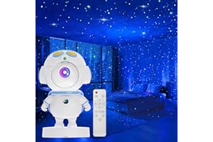OUSAHZU Astronaut Star Projector Galaxy Night Light Projector,Endless RGB Color Changing Space Starry Nebula Ceiling LED Lamp for Kids Home Bedroom Decor w/Timer,Remote,White Noises,Switch&Remote&APP Control