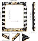 Xndryan 50th Birthday Inflatable Photo Booth Frame & 24 Props - Black Gold view 2