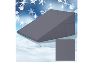 HunnmingRe Cooling Bed Wedge Pillow Case Cover (Only Pillow Case) Wedge Pillowcase Protector with Zipper Soft Breathable Cool Pillowcase for Home Room Bedding(24 x24 x12,Dark Gray)