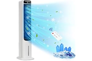 MEPTY 41" Swamp Cooler, 3 in 1 Evaporative Air Cooler with Remote, Tower Fan with 3 Speeds, 4 Modes, 120° Oscillation Air Cooler, Portable Cooling Fans that Blow Cold Air For Bedroom Home Office