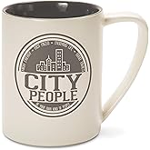 Pavilion Gift Company Gray & Cream 18 oz Coffee Mug City People
