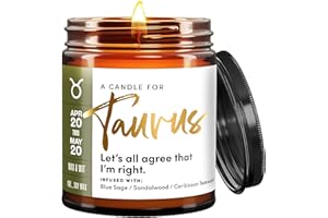 Wax & Wit Taurus Gifts for Women, Zodiac Gifts for Women, Zodiac Sign Gifts, Taurus Candle, Astrology Gift for Women Zodiac C