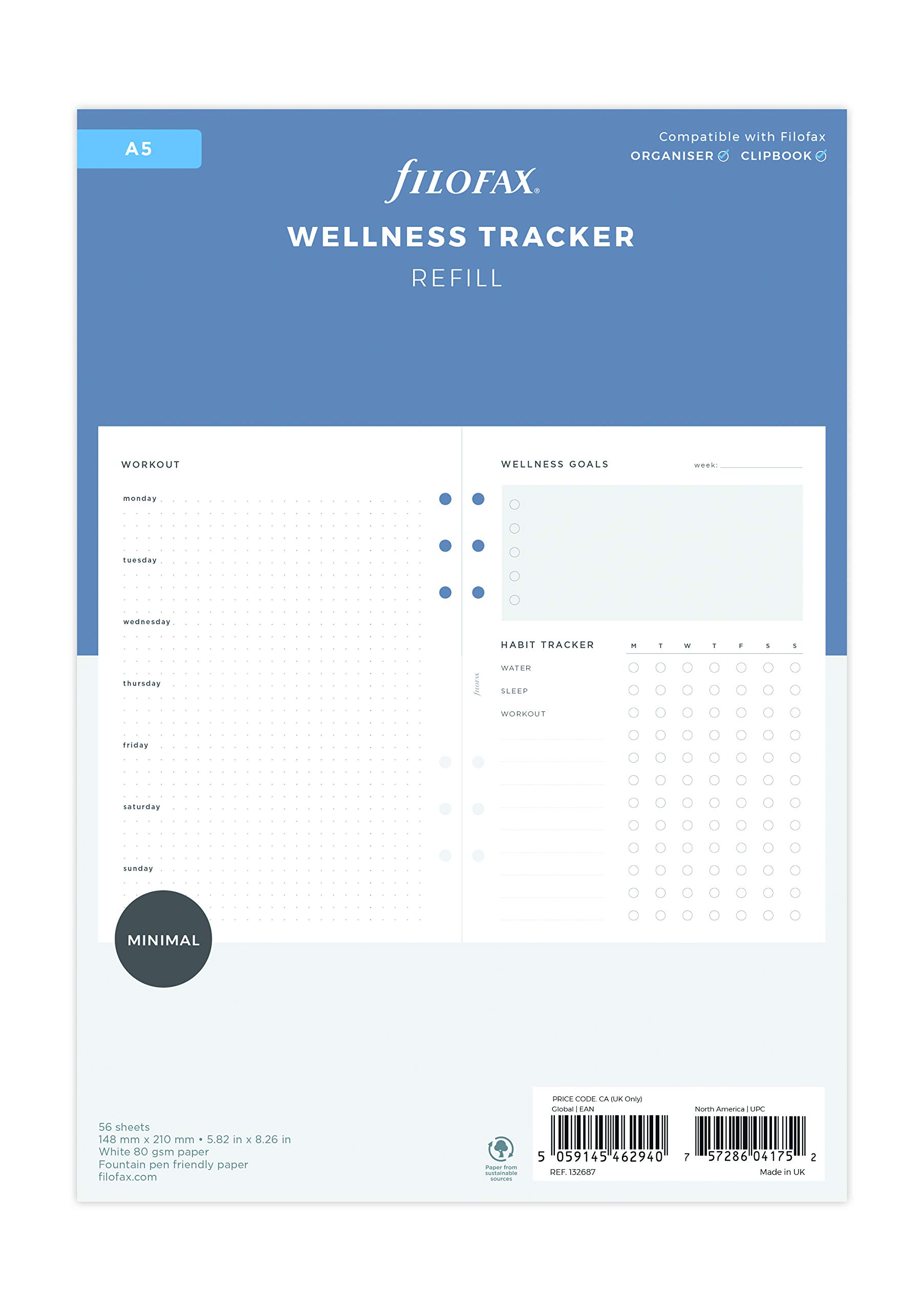 A5 Minimal Wellness Tracker