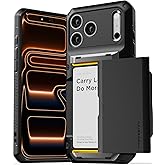 VRS DESIGN Damda Glide Pro Card Holder Case for iPhone 17 Pro Max (2025), Sturdy Semi Auto Card Slot Wallet [4 Cards] Case Designed for iPhone 17 Pro Max (2025) Matte Black