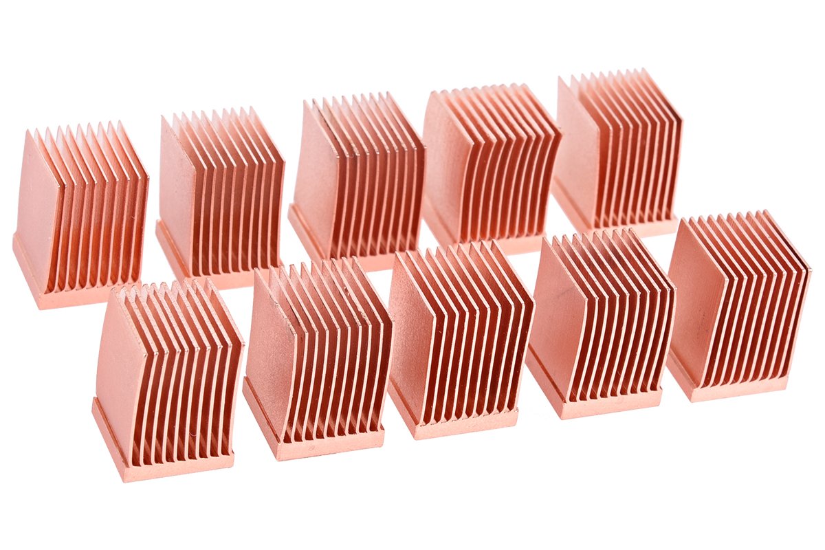 Alphacool 17426 GPU RAM Copper Heatsinks 10 x 10 mm - Pack of 10 Air Cooling Passive Cooler