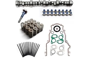 BTSCAR E1841P Sloppy Stage 3 Camshaft Kit .595"with Springs Pushrods Lifters Set Compatible with 1997-2013 Chevrolet GMC LS 4.8 5.3 5.7 6.0 6.2 V8 LSx Engine Replace PAC-1218 HL2148S 7.400”