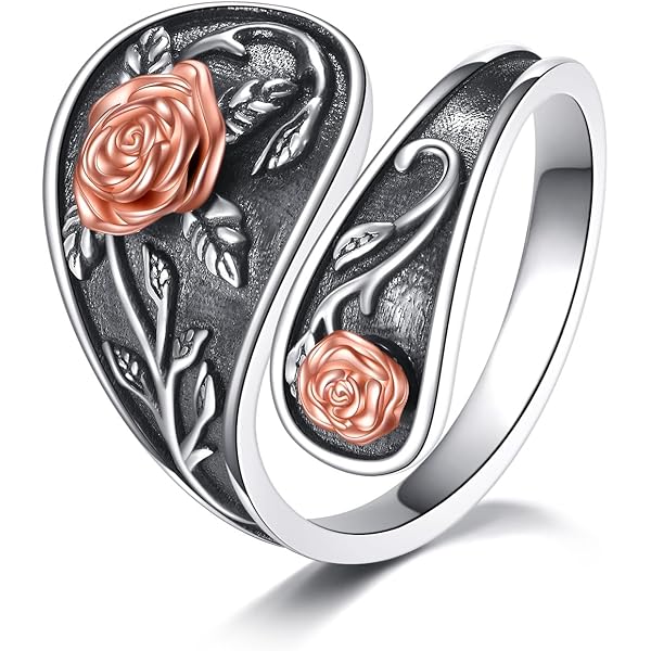 90s Vintage Silver Spoon Ring: Adjustable Floral Statement Ring