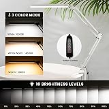 BIENSER LED Desk Lamp with Clamp Swing Arm 3 Color Modes 10 Brightness Levels view 2