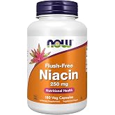 NOW Supplements, Niacin (Vitamin B-3) 250 mg, Flush-Free, 180 Veg Caps