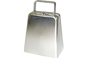 ACI PARTY AND SPIRIT ACCESSORIES 236940 METALLIC SILVER 3" COWBELL Metal Cowbell, Metallic Silver
