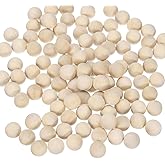 uxcell 100pcs Round Wood Balls 3/8" Diameter Unfinished Solid Wooden Spheres, Natural Wood Craft Balls for DIY Craft Projects Art Ornaments