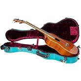 Crossrock Baritone Ukulele Case, Fits Up to 31 Inches | 100% Fiberglass Hardshell with Brand Latches, TSA Lock, Accessory Compartment, and Detachable Straps-Mint Blue (CRF2030BUMB)