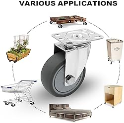 NERILEE Stainless Steel 3 Inch Caster Wheels